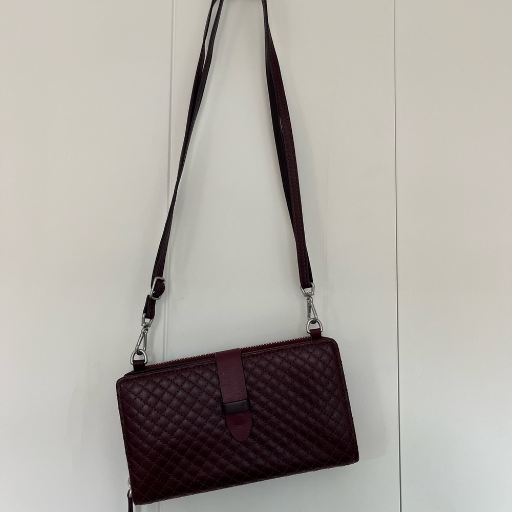 Vera Bradley Quilted Leather Burgundy Crossbody Bag